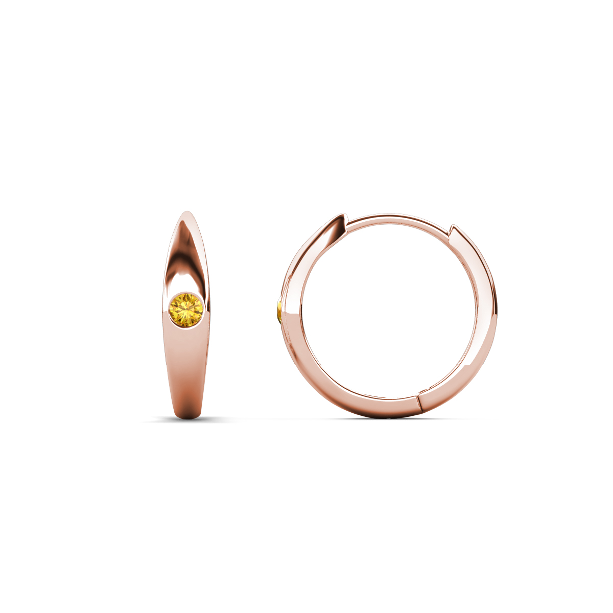 Anissa Citrine Dome Women Huggie Earrings 